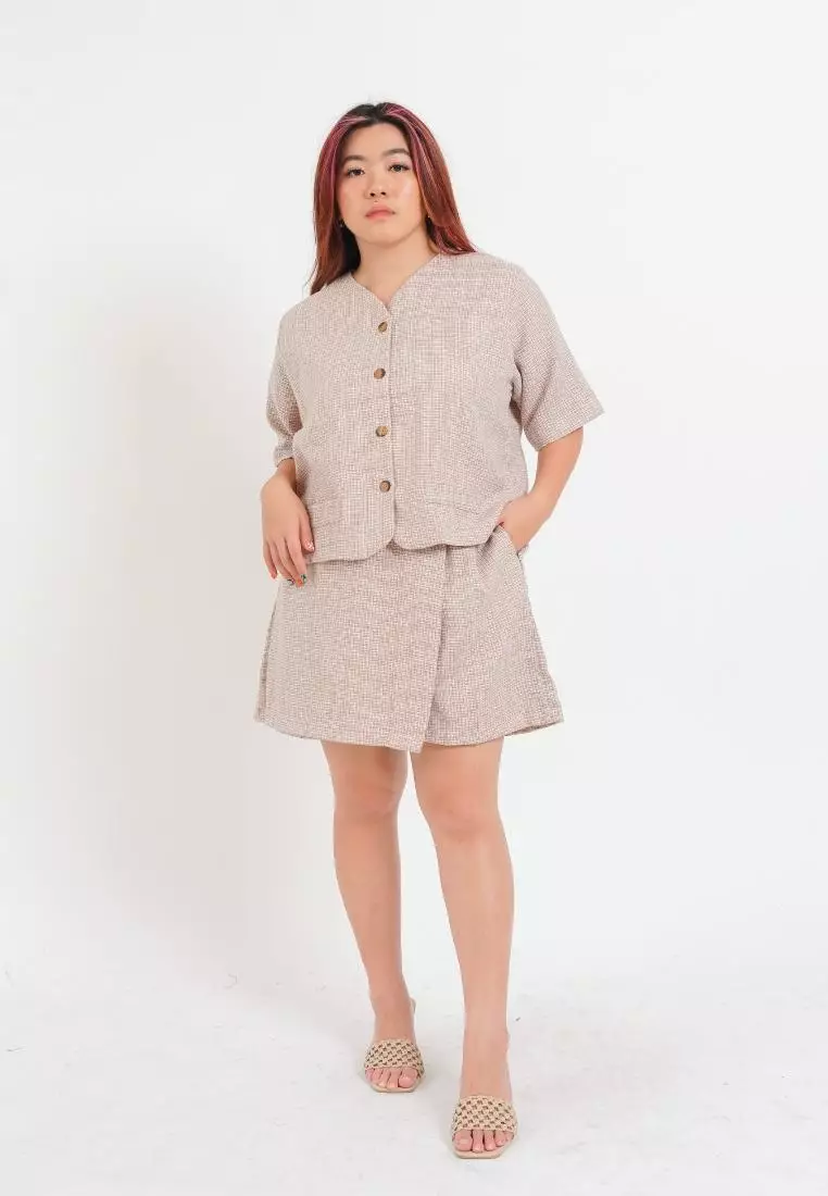 Plus Size Set Blazer Hye Ri Cream