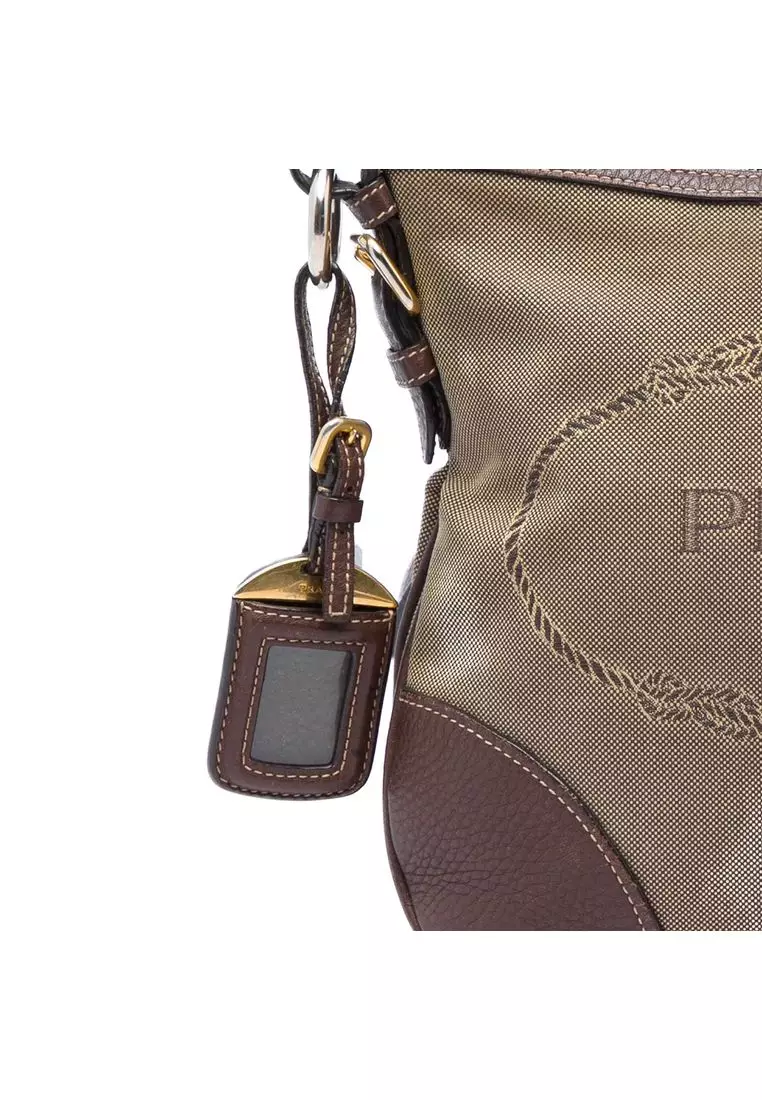 Pre-Loved Prada Canvas Canapa Logo Crossbody