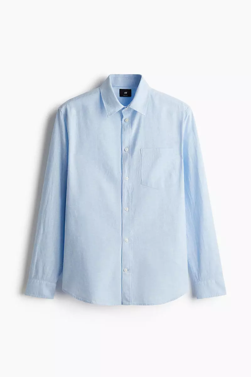 Regular Fit Linen-blend shirt