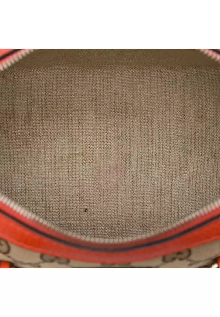 Pre-Loved Gucci Small Gg Canvas Belted Boston Bag