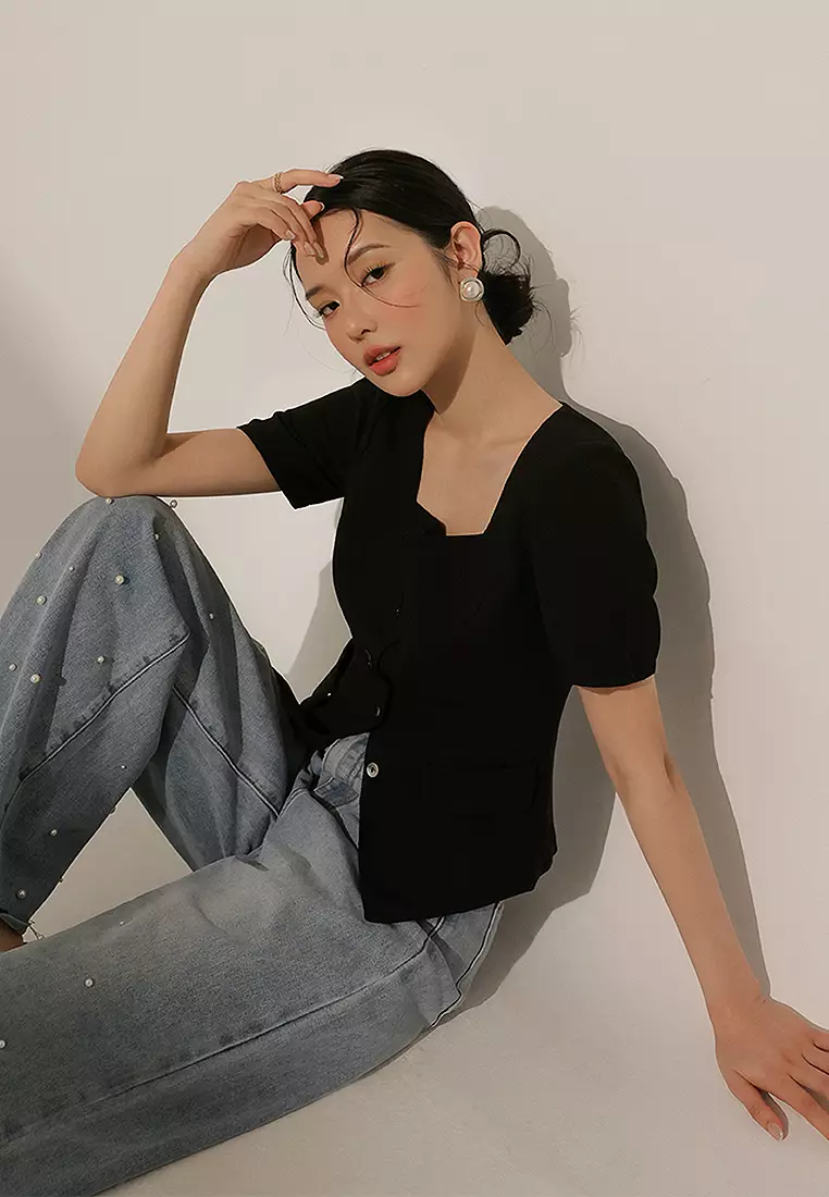 Square Neck Suit Top