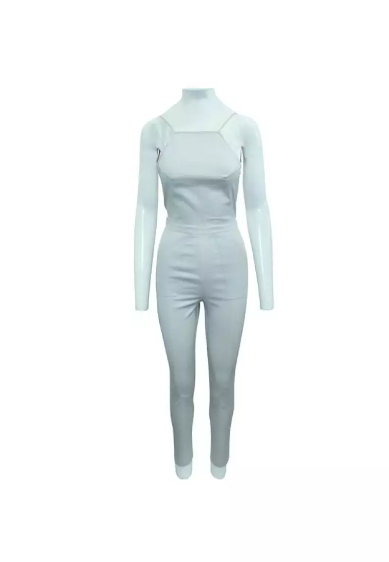 White turtleneck new arrivals jumpsuit
