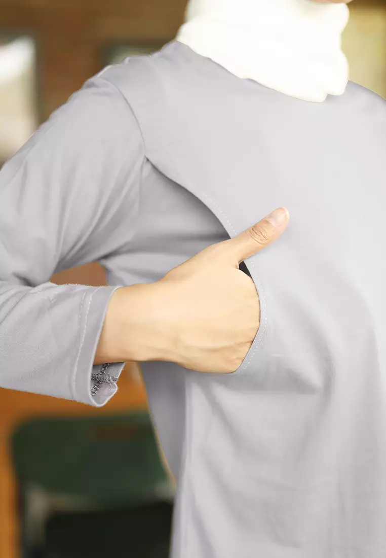 Momira Nursing Long Sleeve T-Shirt | Atasan Basic Lengan Panjang | Kaos Ibu Menyusui - M