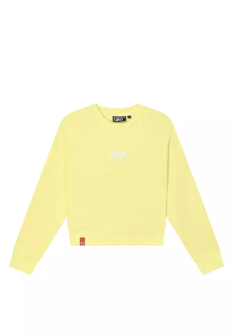 Yellow fila top hoodie women's