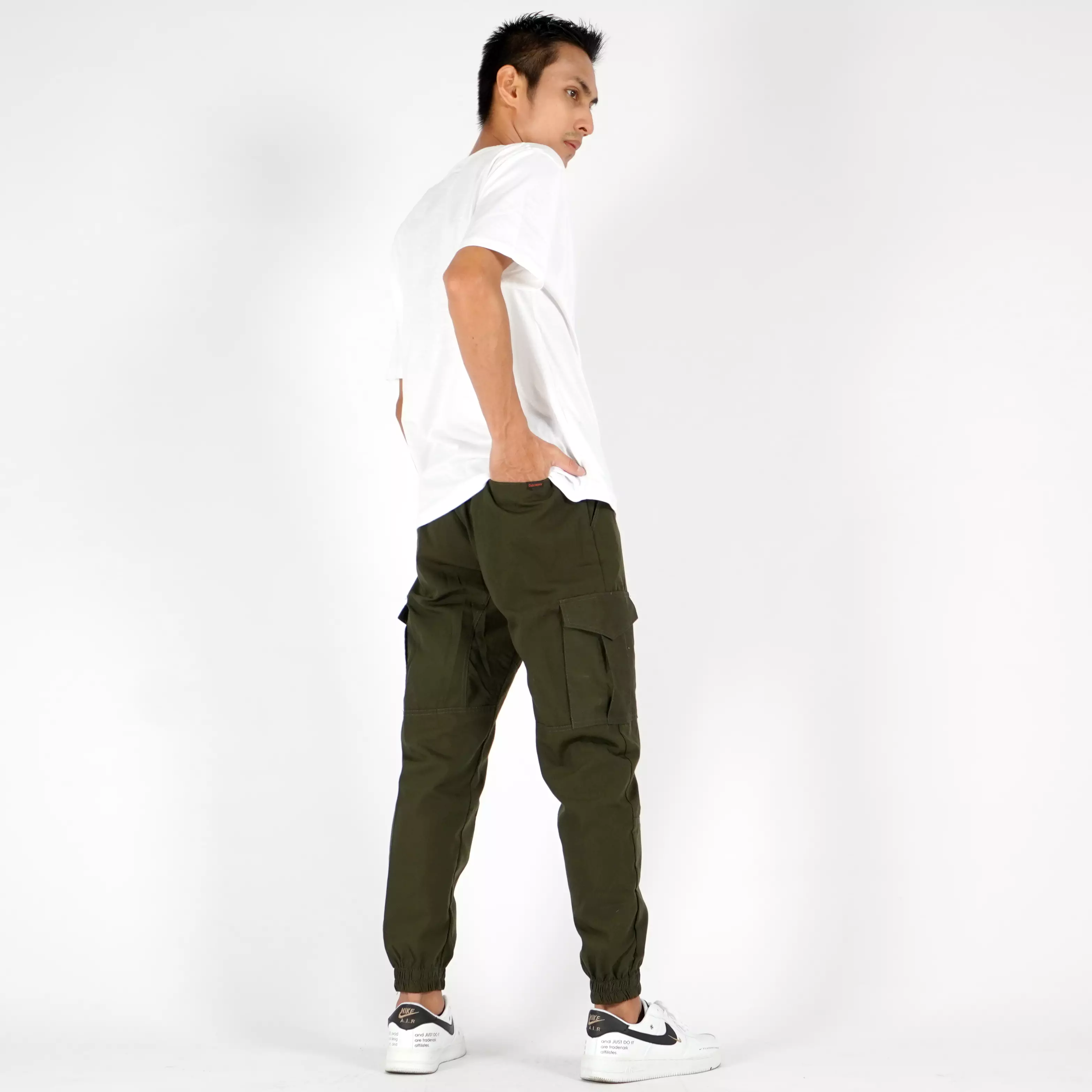  DAVE Celana Cargo Pria Cargo Pants Cargo Jogger Pria - ARMY