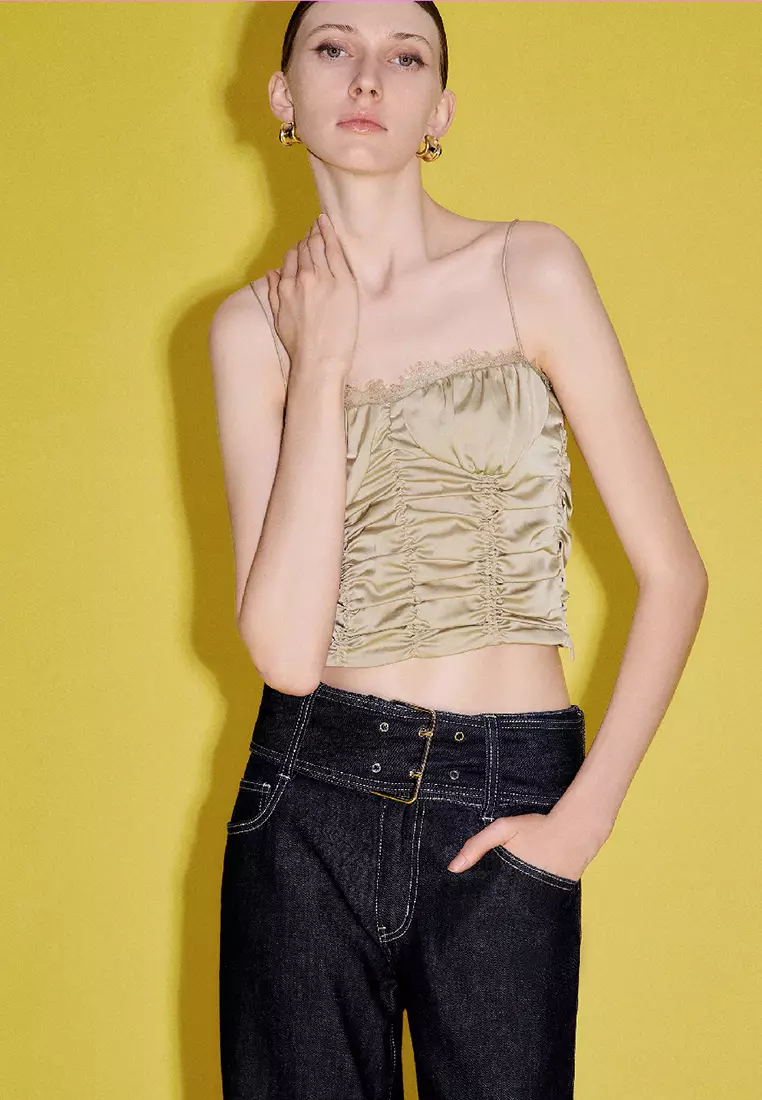 Ruched V-Neck Cami Top