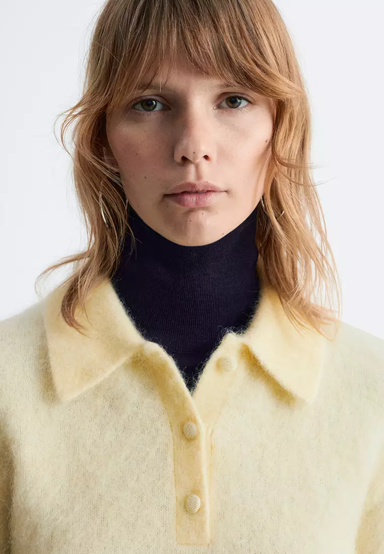 Brushed Knit Polo T-Shirt