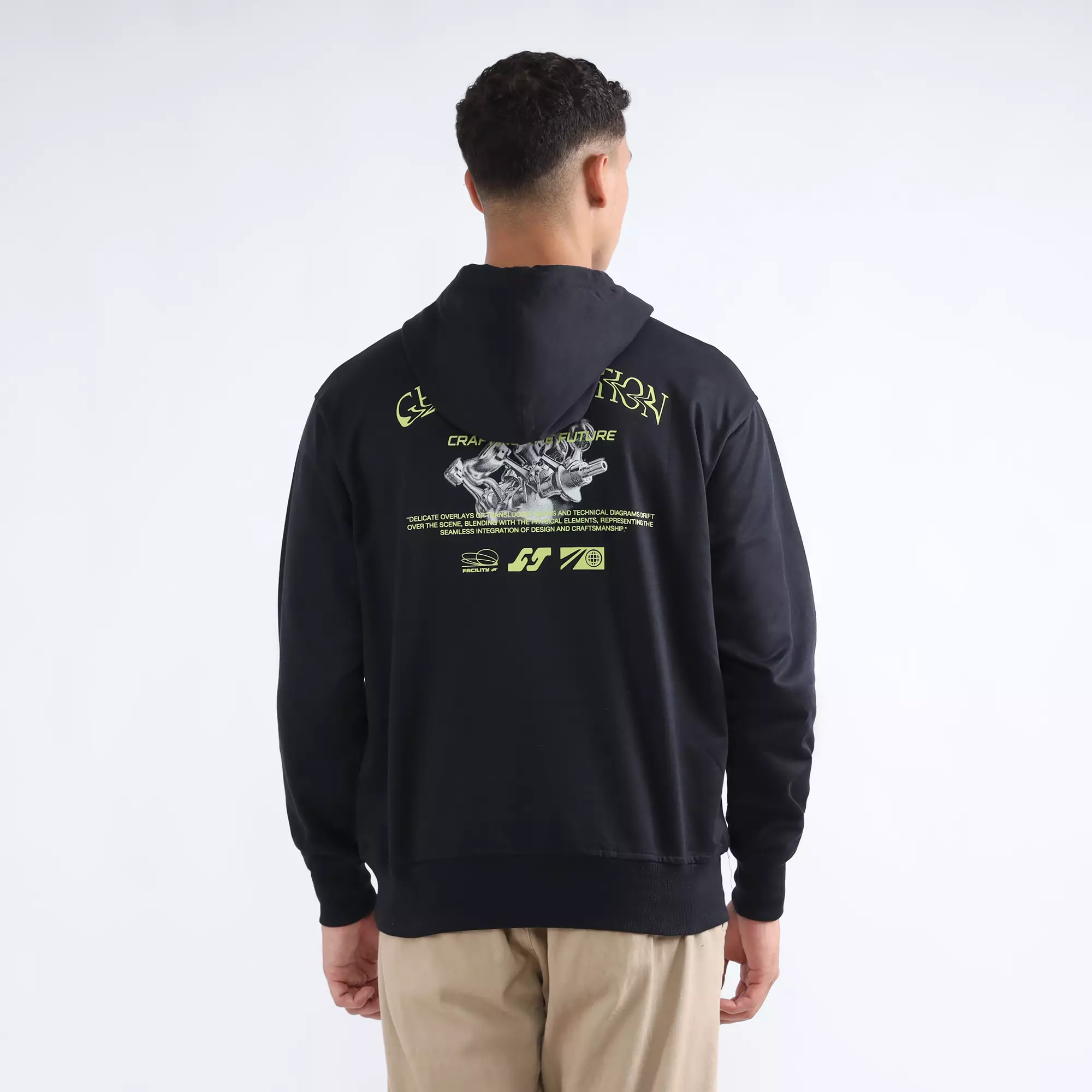 FACILITY by LARUSSO Work in Progress - Axton Graphic Hoodie - Jet Black