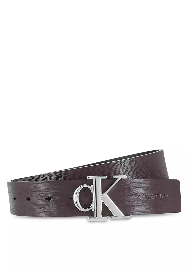 Calvin Klein 35mm Enamel Plaque Buckle Reversible Belt in Black for Men