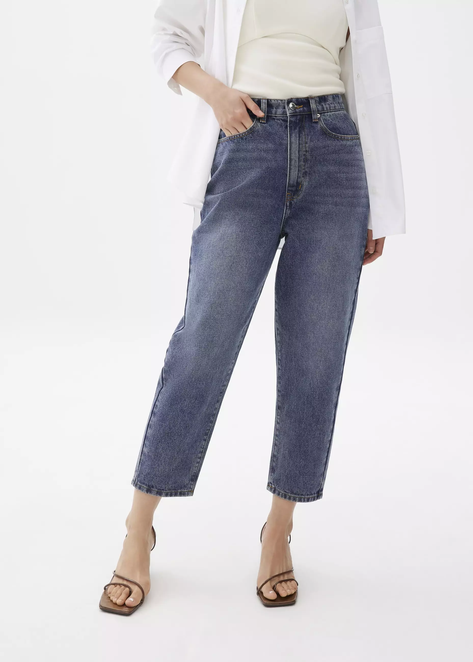 Celana Wanita - Flynn Cropped Mom Jeans