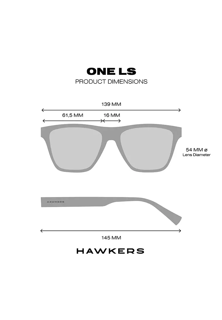 HAWKERS POLARIZED Navy Blue Chrome ONE LS RAW. Sunglasses for Men and Women, Unisex. UV400 protection. Official product designed and made in Spain