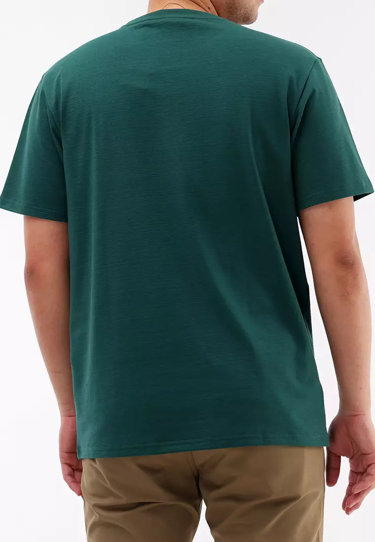 Round Neck Streaky Short Sleeves