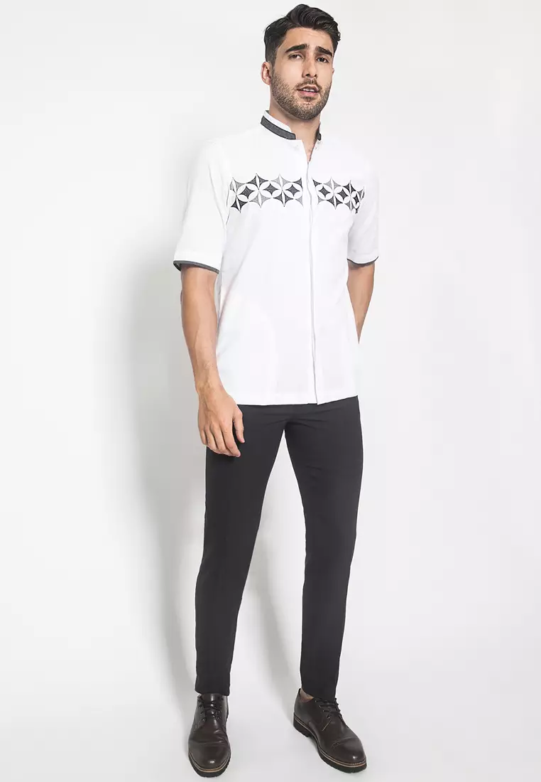 LGS - Baju Koko - Gambar Bordir - Putih - Regular Fit - CSH.285.B1023K.319.C