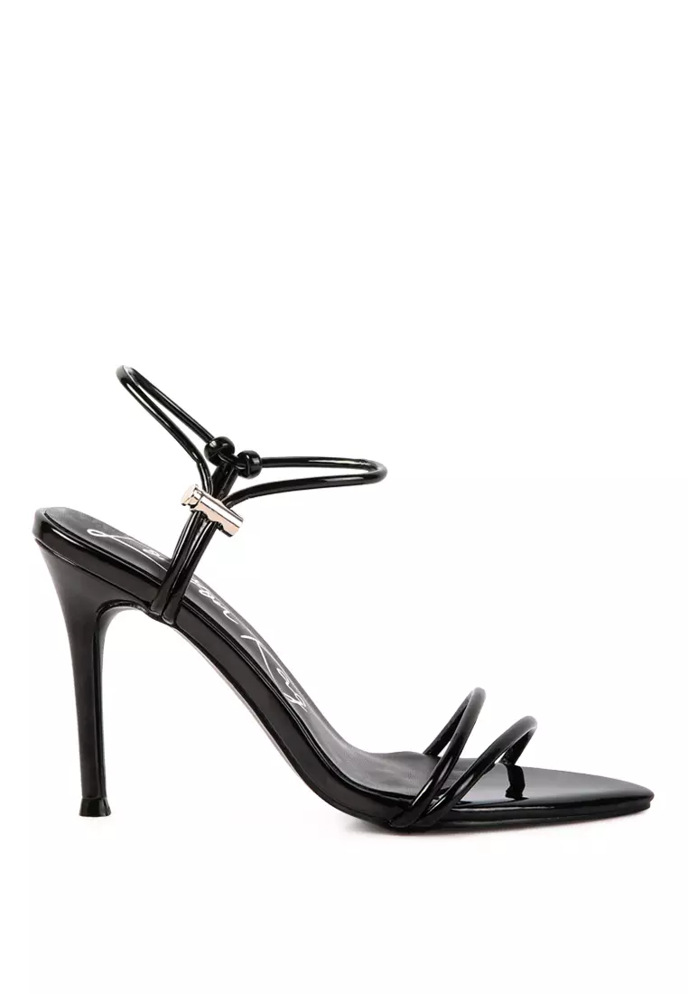 Discount on London Rag  shoes - SKU: Black Drawstring Band High Heeled Sandal