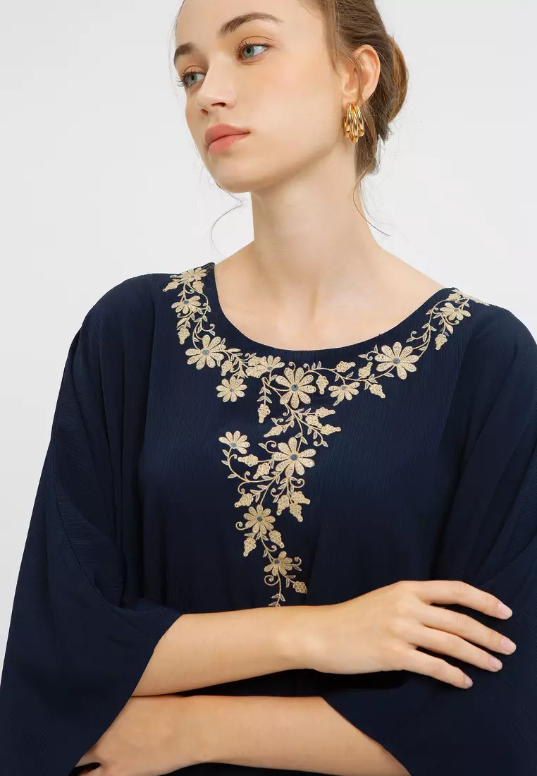 Minimal Kaftan Suhana Navy