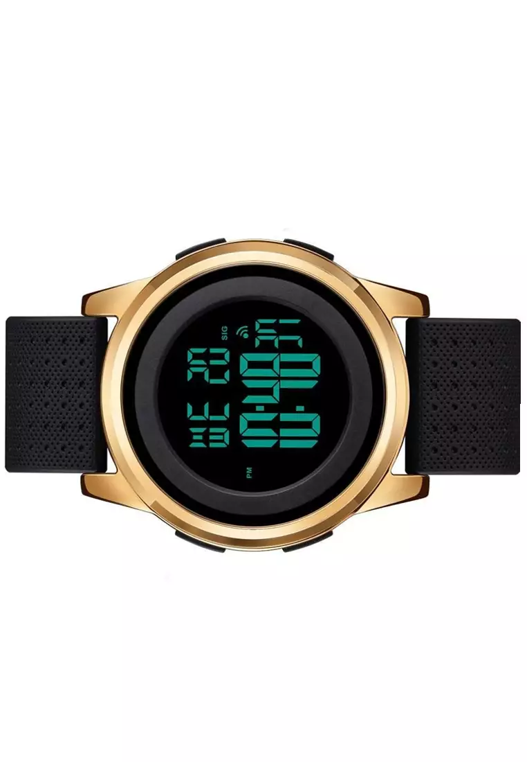 Jam Tangan Casual Digital Pria Water Resistant 50m Strap Tali Material PU QO61 ORIGINAL