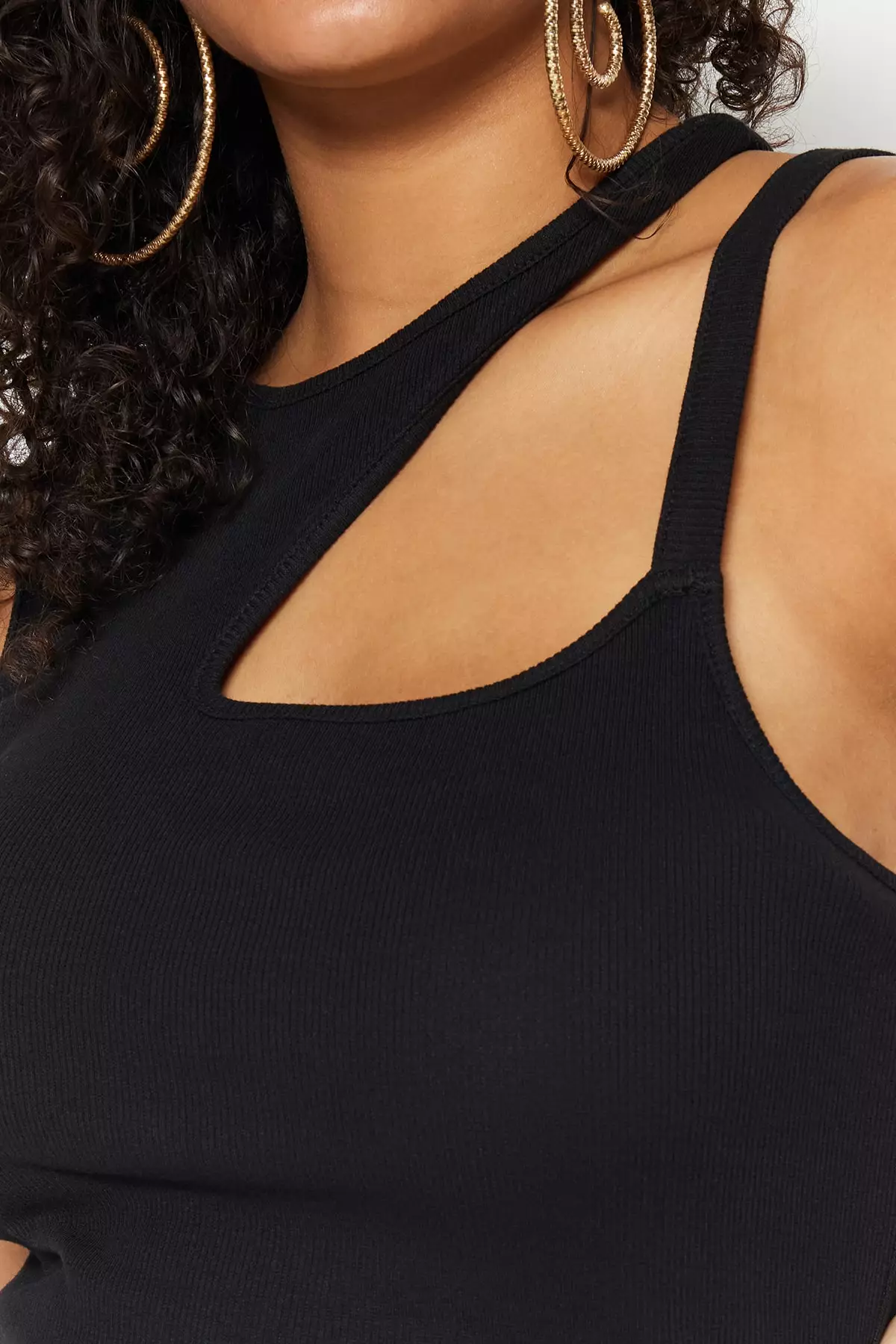 Trendyol Plus Size Black Window/Cut Out Lace Bodysuit 2024, Buy Trendyol  Online