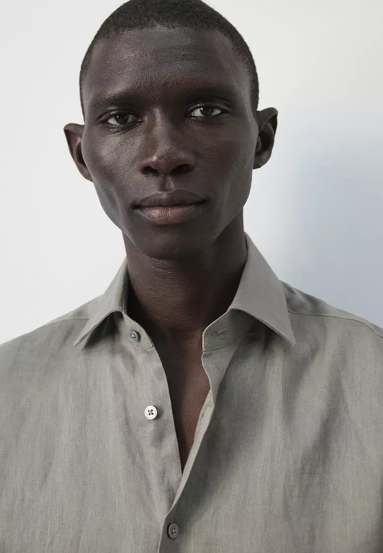 100% Linen Slim-Fit Shirt