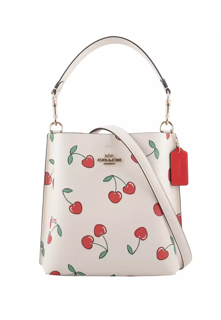 Coach Mollie Bucket Bag 22 In Signature Canvas With Strawberry Print