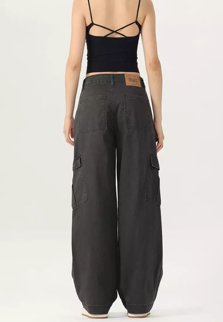 Pure Cotton Wide-legged Jeans LK-HHTS301