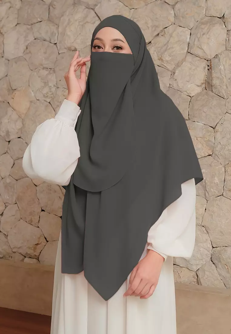 KHIBAN KHAIRA MAGNET PLUS NIQAB - MONKEY GREY