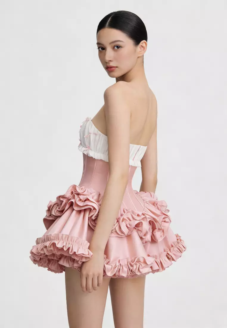 Strapless Ruffle Mini Dress CA26040215PI
