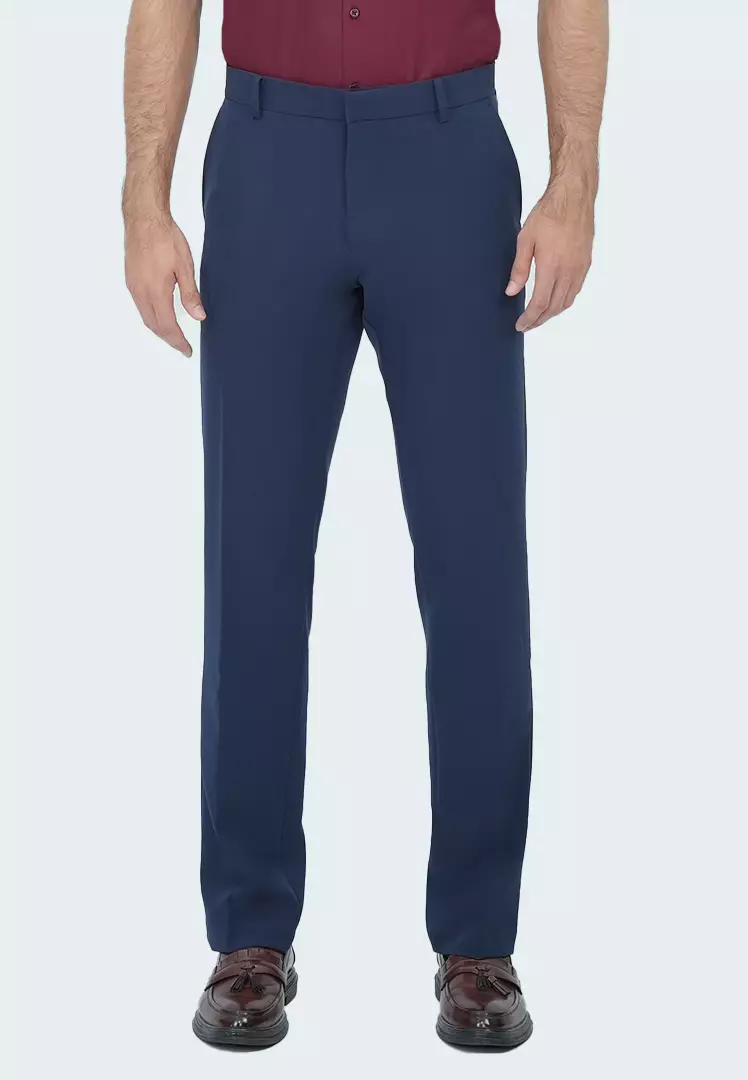 Johnwin - Celana Formal - Smart Pocket - Regular Fit - Polyester - Biru Navy - F.1032.008.127.C