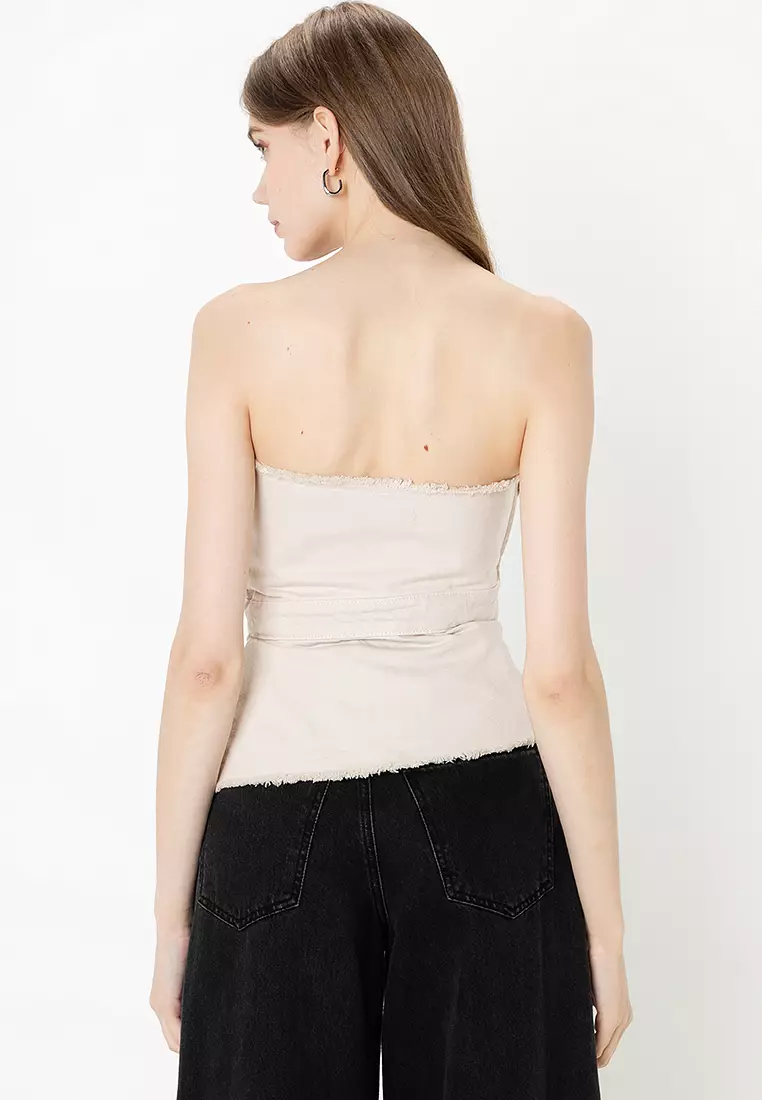 Denim Strapless Top