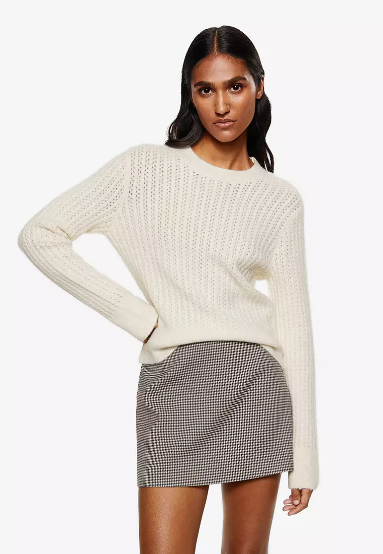 Mango knitted braided clearance sweater