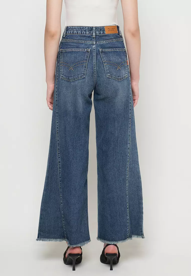 DUST Celana Side Panel Baggy Jeans Serana Blue (D.39148)