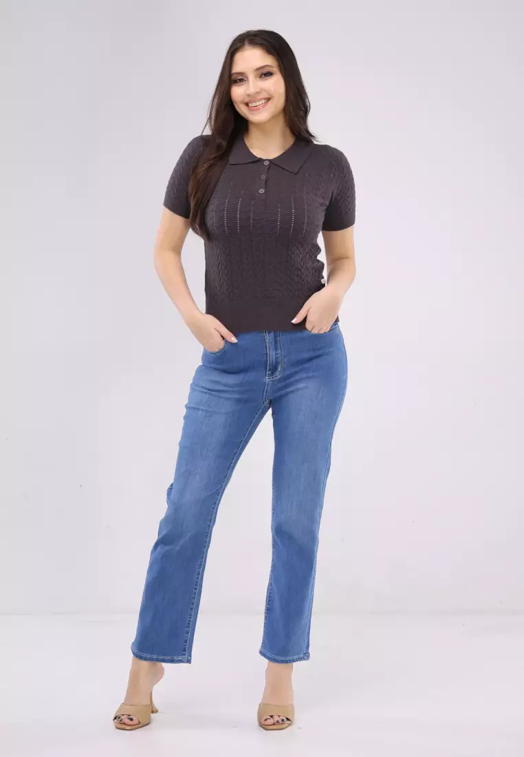 Knitted Short Sleeves Top