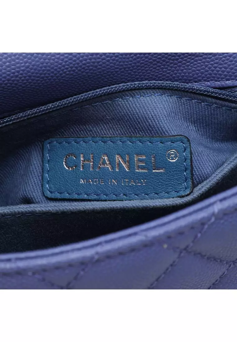 Pre-Loved Chanel Extra Mini Quilted Caviar Incognito Coco Top Handle Bag