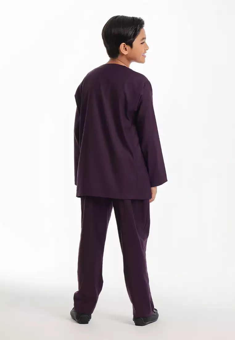 Forest x Hatta Dolmat Baju Melayu Teluk Belanga Budak - FK24104BM-70DkPurple