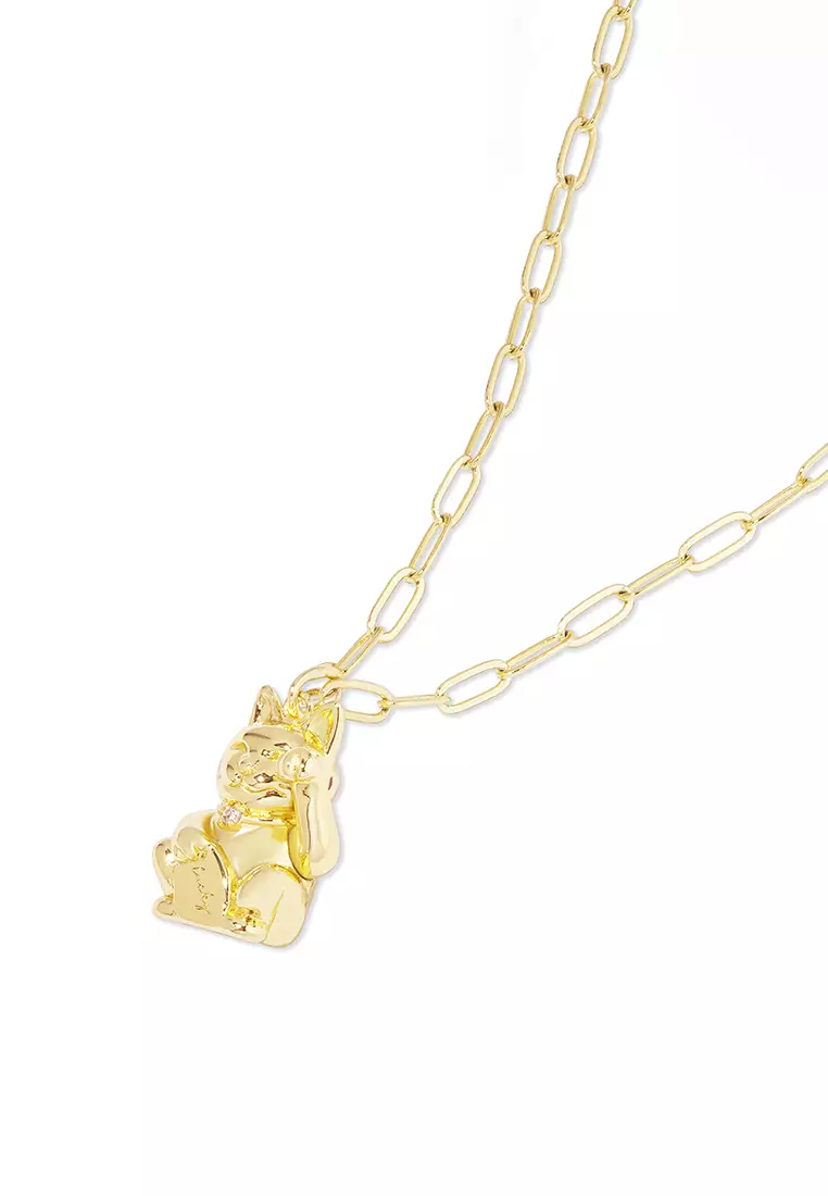 Lucky Cat Gold Necklace