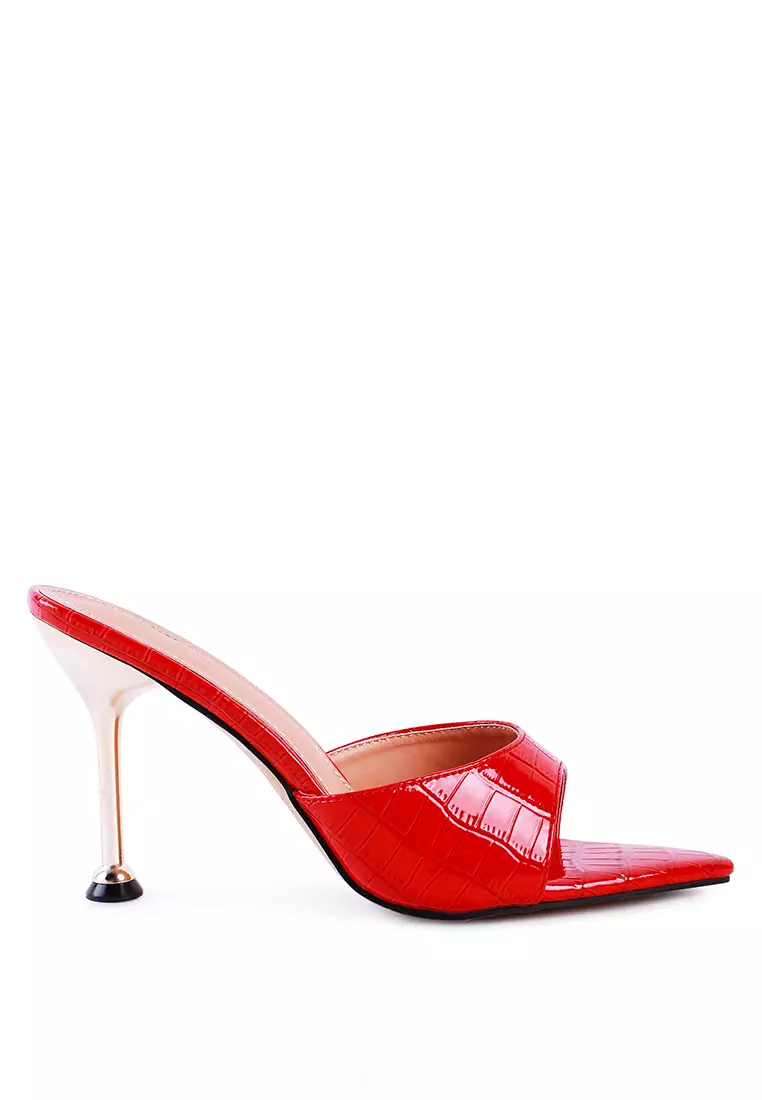 Buy London Rag Red High Heeled Croc Slides 2024 Online ZALORA