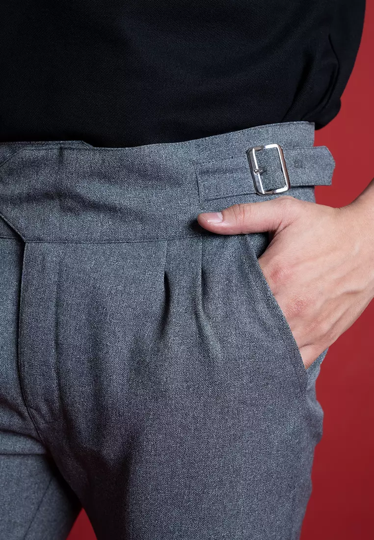 Houseofcuff Celana Panjang Formal Gurkha Pants High Waist Abu Tua