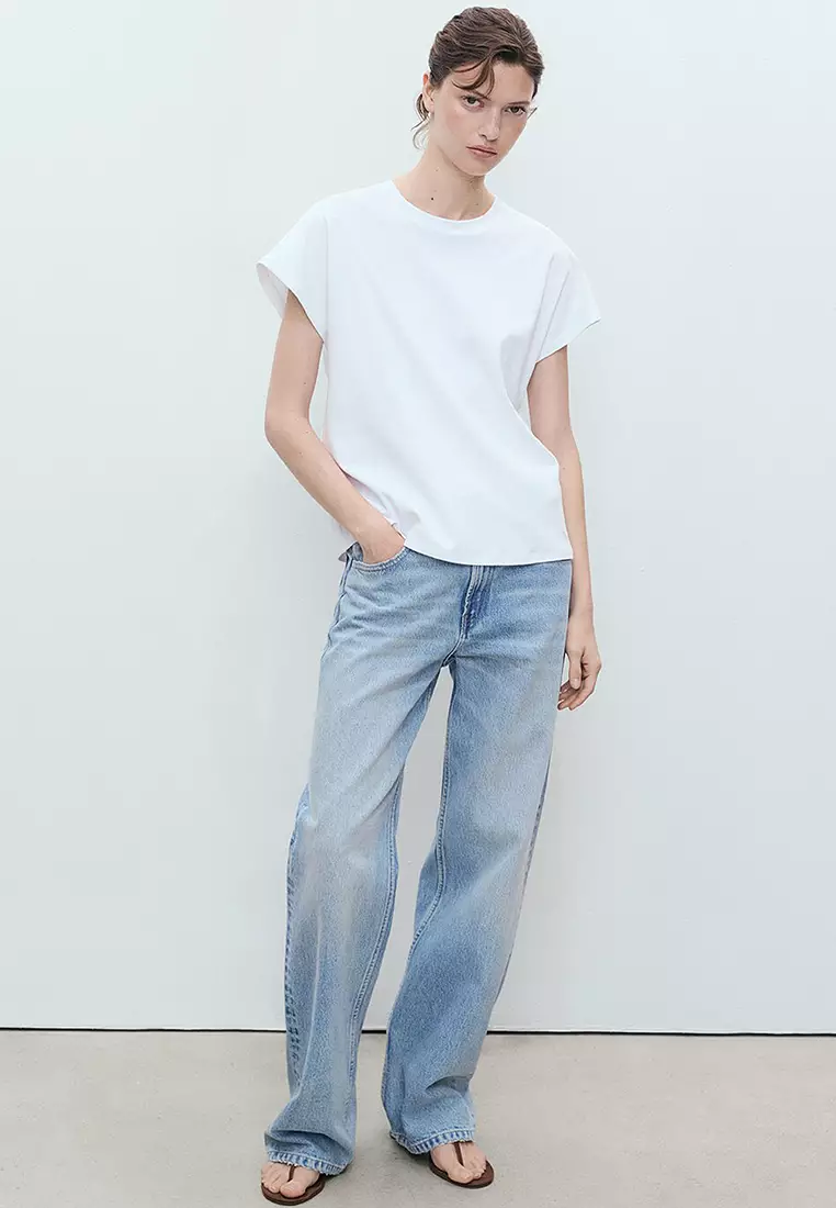 Rounded Neck Cotton T-Shirt