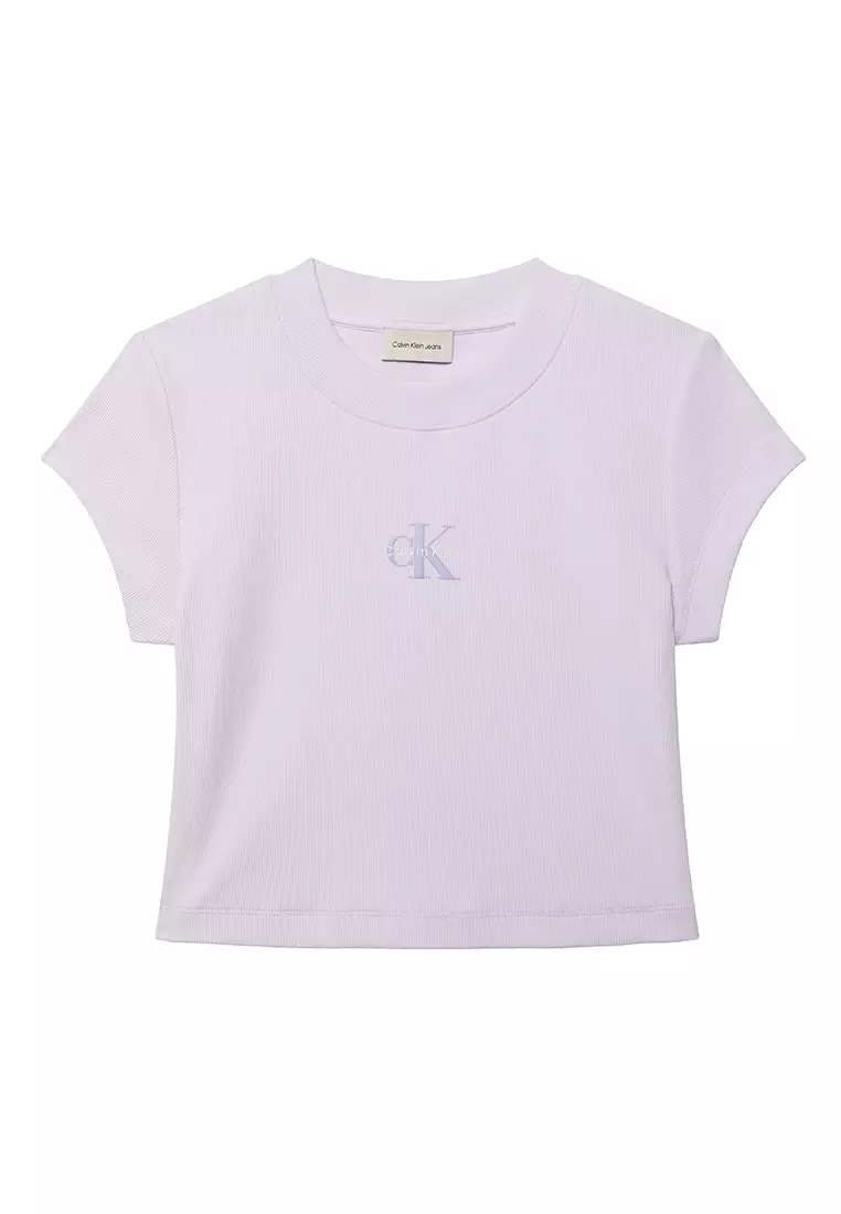 修身短版商標T恤 - Calvin Klein Jeans