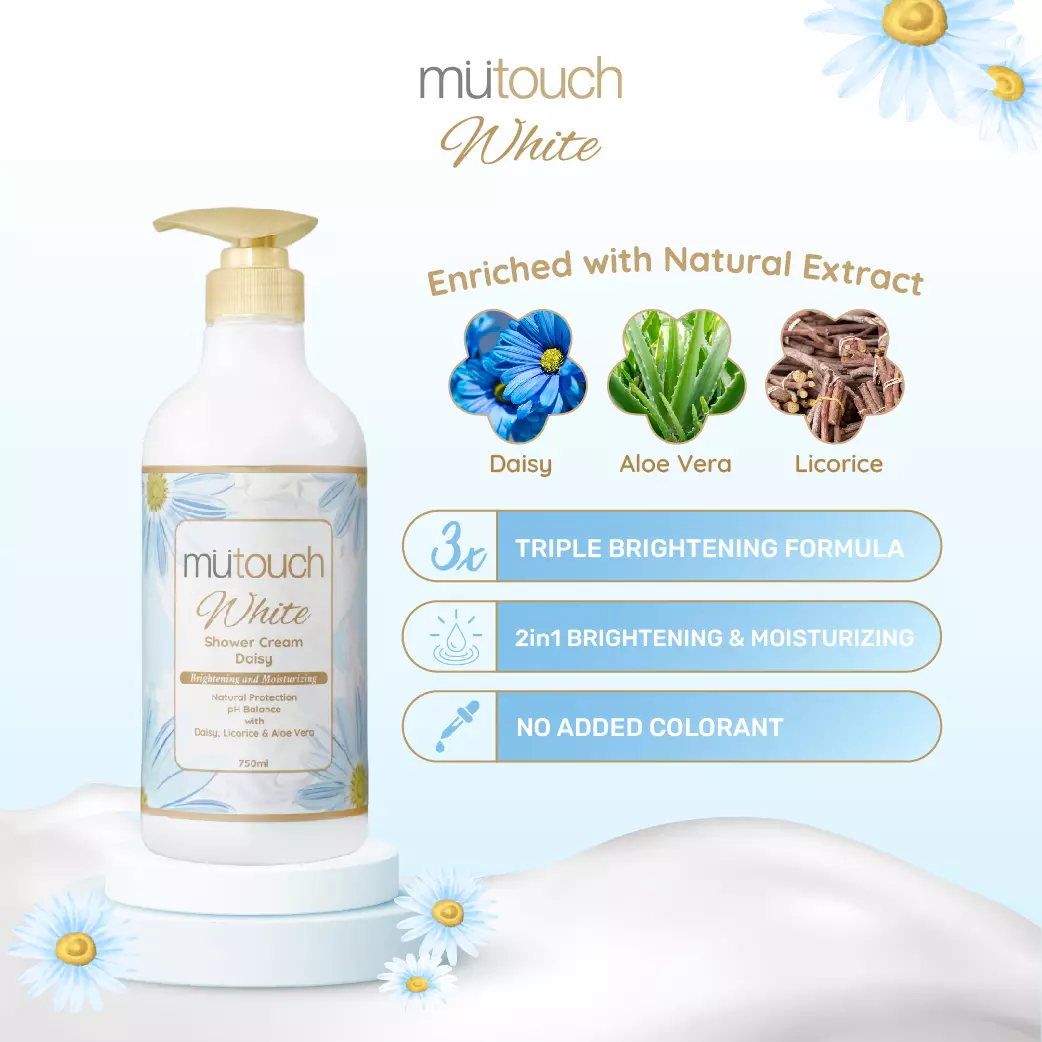 Mutouch White Brightening Set - DAISY - Shower 750ml + Lotion 400ml - Perawatan Tubuh