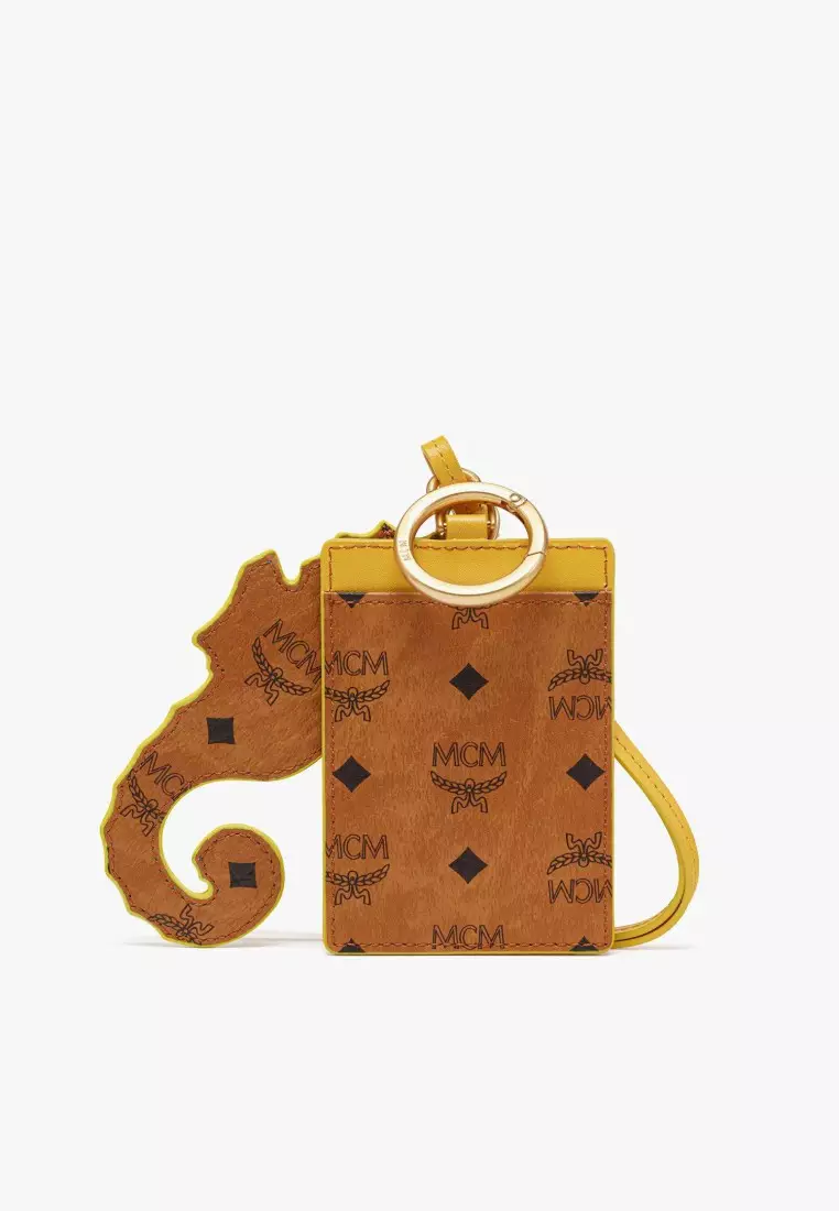 Aren Lanyard Card Case w/ Seahorse Charm in Visetos