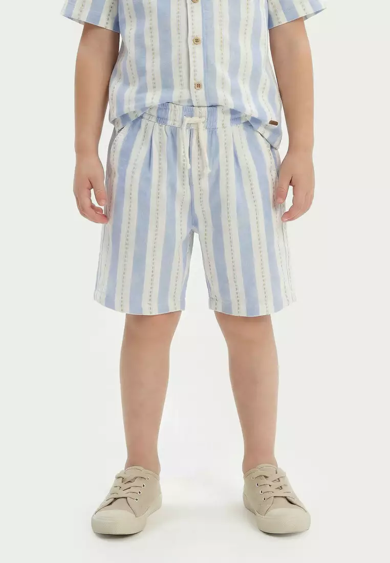 Babyshop Collared Short Sleeves Shirt And Shorts Set With Stripes