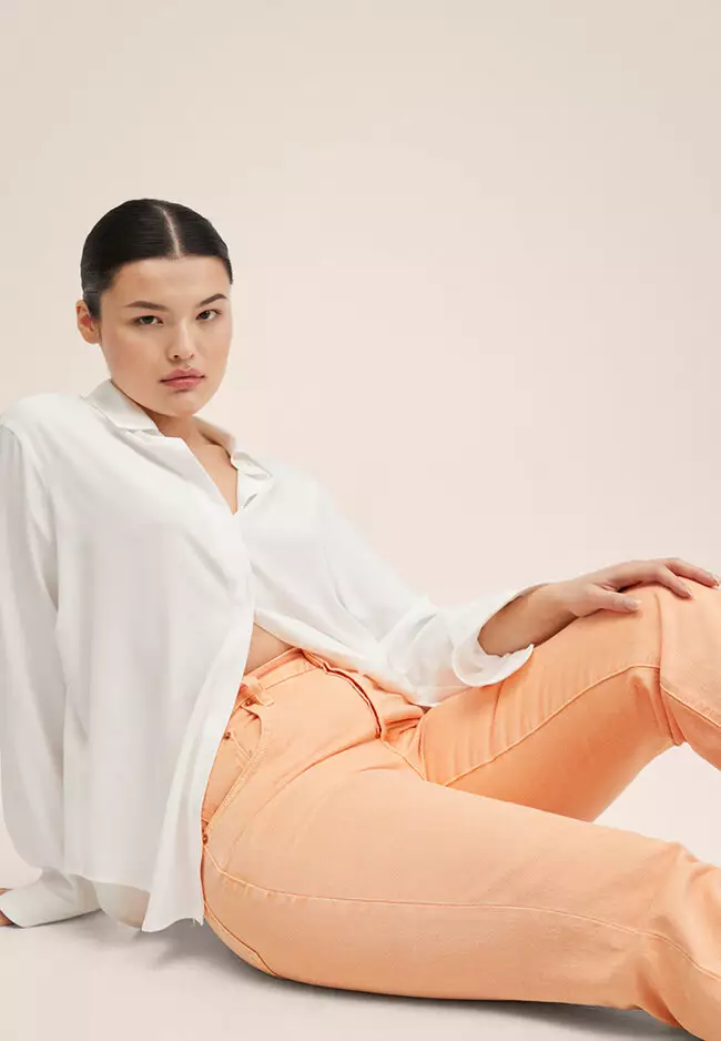 High-Waist Cropped Straight Jeans