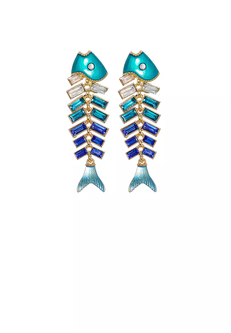 Gold fishbone earrings outlet
