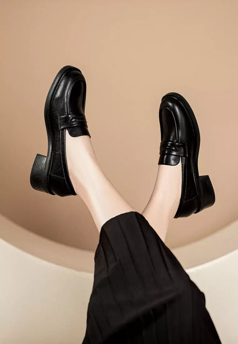 Round Toe Classic Leather Loafer TE912-2