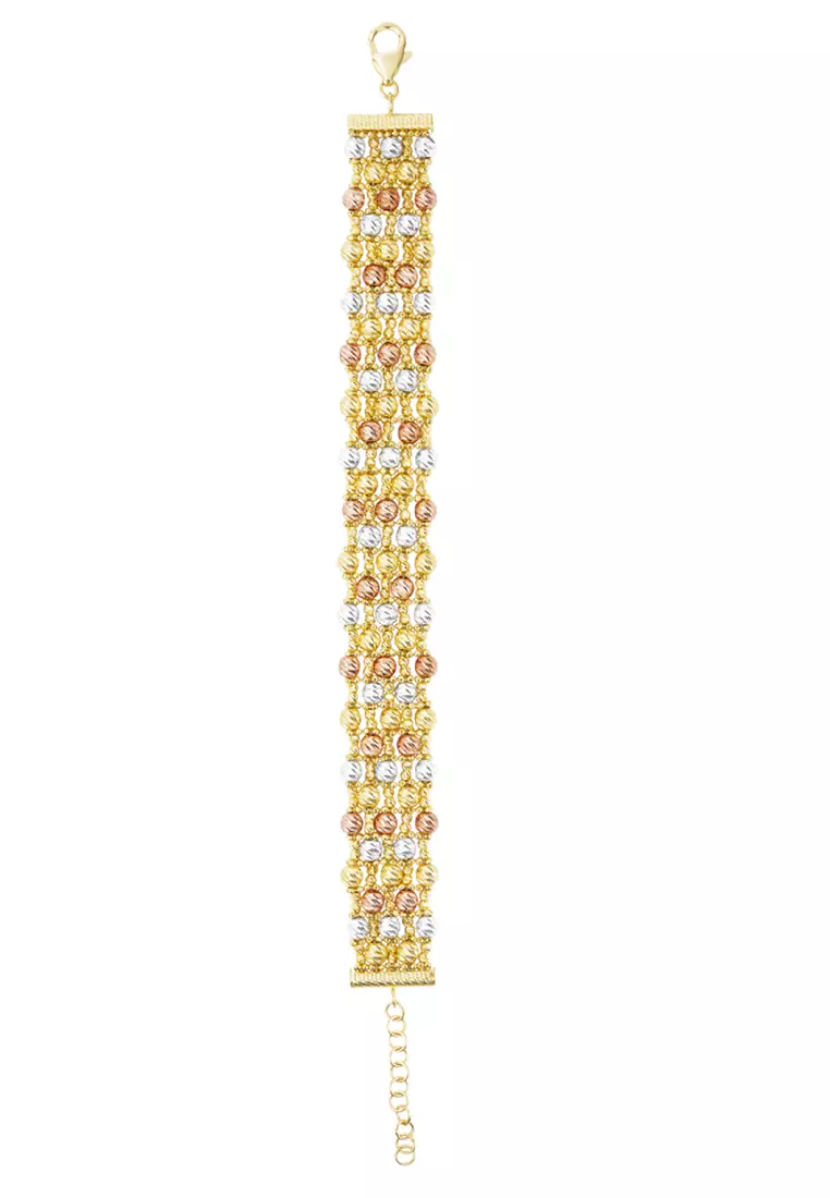 TOMEI Lusso Italia Tri-Tone Layered Bracelet, Yellow Gold 916