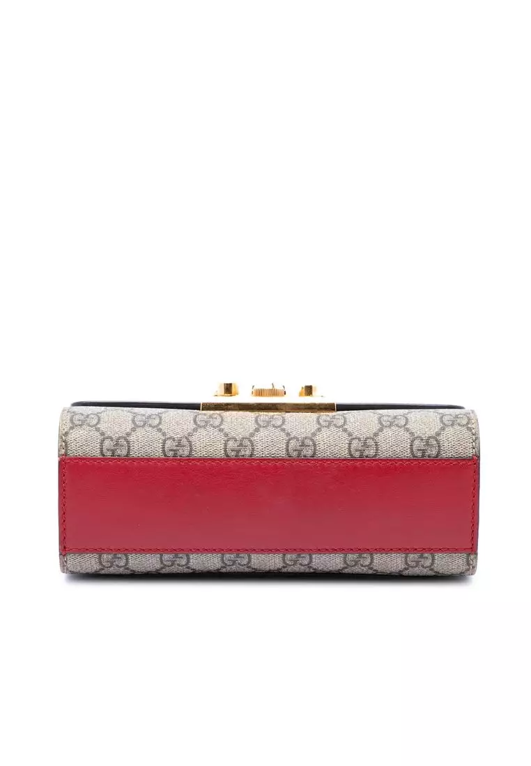 Pre-Loved Gucci Small Gg Supreme Padlock Crossbody