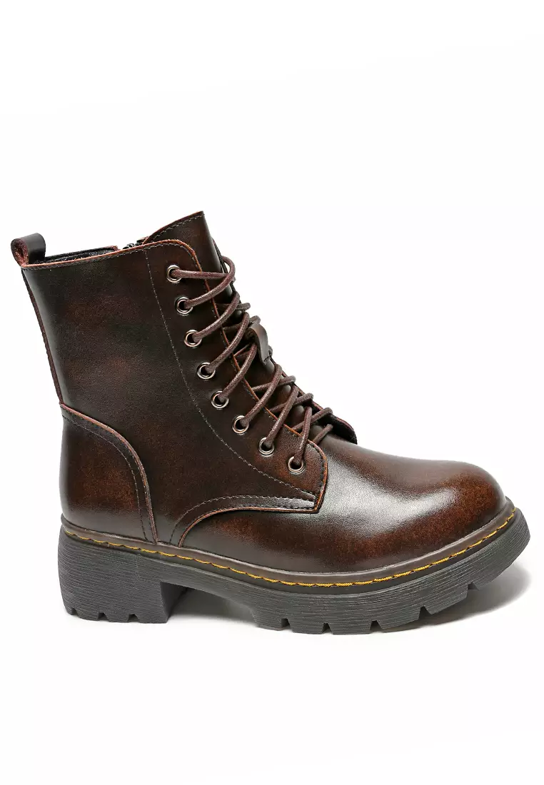 Discount on Twenty Eight Shoes  shoes - SKU: Platform Leather Martin Boots MZ85770