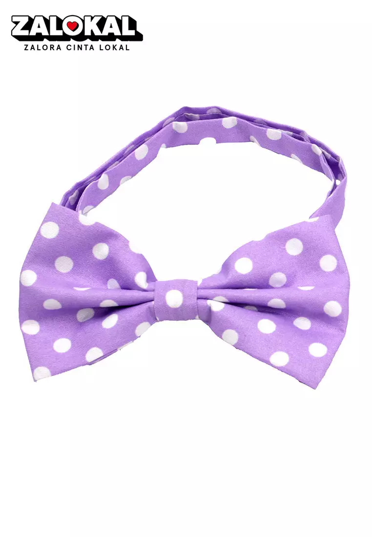 Dasi Kupu Bowtie Lilac Polka A39