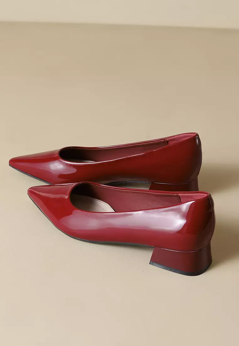 3CM Pointed Chunky Heel Pumps WW5153-1