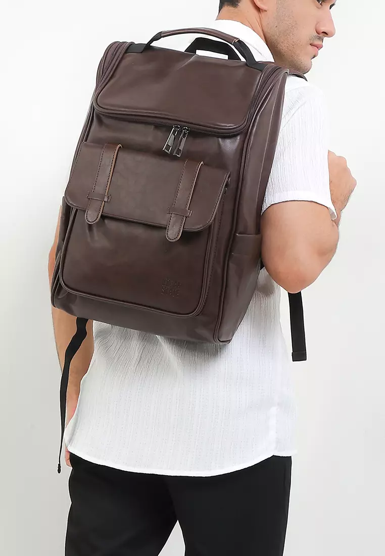 Distressed Leather Expedition Backpack